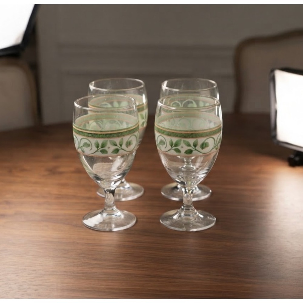 Pfaltzgraff French Quarter Iced Beverage Glasses Set of 4 Goblets 16oz 7" Boxed